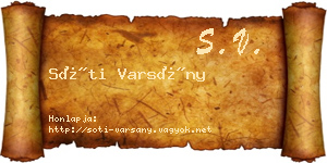 Sóti Varsány névjegykártya